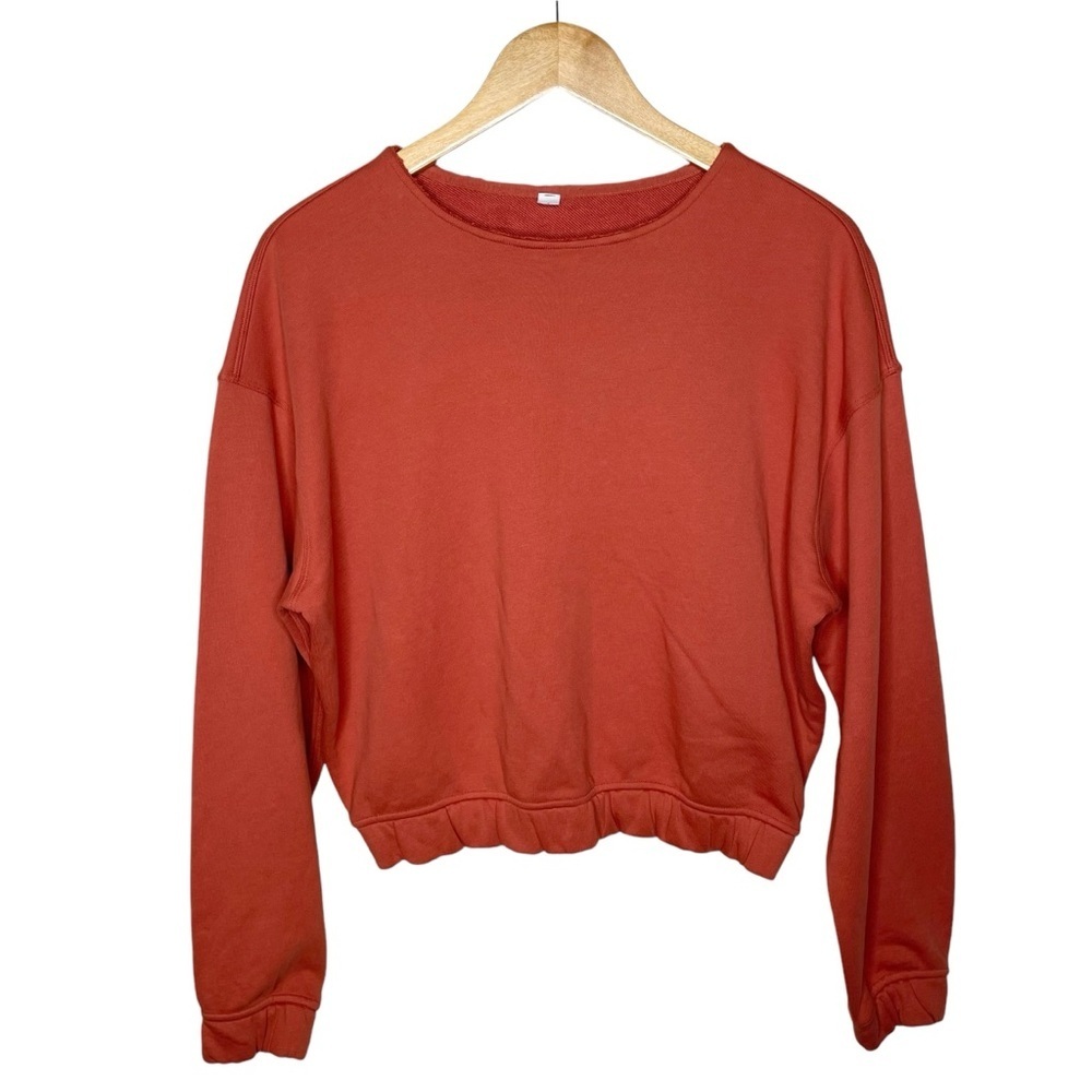lululemon‎ Softstreme Perfectly Oversized Cropped Crew Sweatshirt Solar Orange - Picture 6 of 16